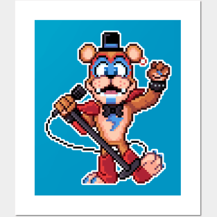 Pixel Glamrock Freddy Posters and Art